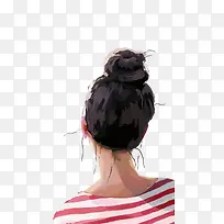 手绘女人背影-空若网 手绘女人背影-空若网