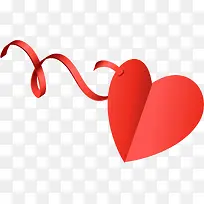 情人节红色绸带爱心-空若网 情人节红色绸带爱心-空若网