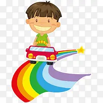 手绘卡通男孩开车图案-空若网 手绘卡通男孩开车图案-空若网