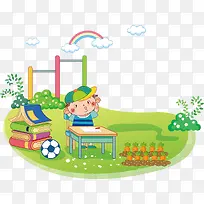 学校课桌书本矢量课程素材-空若网 学校课桌书本矢量课程素材-空若网