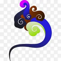 多彩简约浪花效果元素-空若网 多彩简约浪花效果元素-空若网