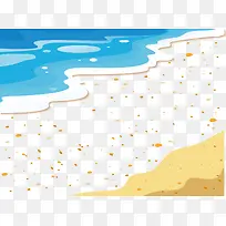 水彩画海滩矢量-空若网 水彩画海滩矢量-空若网