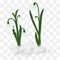 卡通水仙花绿草装饰-空若网 卡通水仙花绿草装饰-空若网