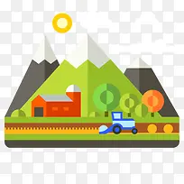 扁平化建筑和道路-空若网 扁平化建筑和道路-空若网