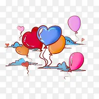 彩色七夕情人节气球-空若网 彩色七夕情人节气球-空若网