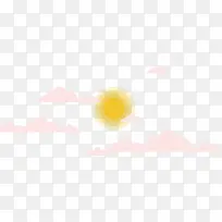 扁平化粉红色的云朵和太阳矢量素-空若网 扁平化粉红色的云朵和太阳矢量素-空若网