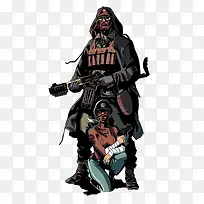 手绘战士人物插画-空若网 手绘战士人物插画-空若网