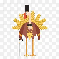 感恩节团聚火鸡插画-空若网 感恩节团聚火鸡插画-空若网