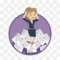 矢量工作繁忙的白领-空若网 矢量工作繁忙的白领-空若网