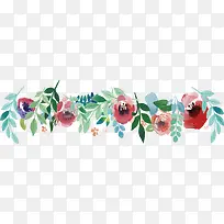 水彩红玫瑰花藤-空若网 水彩红玫瑰花藤-空若网