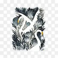 水墨白天鹅-空若网 水墨白天鹅-空若网