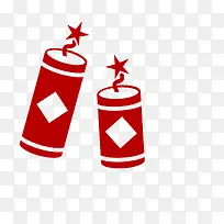 红色圆柱扁平化鞭炮元素-空若网 红色圆柱扁平化鞭炮元素-空若网