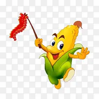 卡通玉米人点鞭炮-空若网 卡通玉米人点鞭炮-空若网