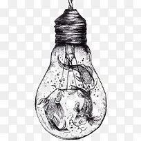 白炽灯手绘插画-空若网 白炽灯手绘插画-空若网