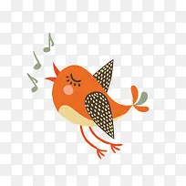 小鸟唱歌卡通矢量素材-空若网 小鸟唱歌卡通矢量素材-空若网