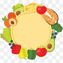 彩色健康食物边框-空若网 彩色健康食物边框-空若网