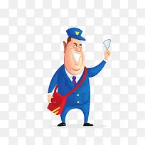 矢量卡通邮递员插画png-空若网 矢量卡通邮递员插画png-空若网