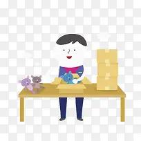 快递打包员PNG-空若网 快递打包员PNG-空若网