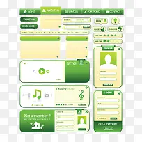 矢量绿色网页模块-空若网 矢量绿色网页模块-空若网