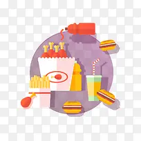 鸡腿可乐汉堡薯条-空若网 鸡腿可乐汉堡薯条-空若网