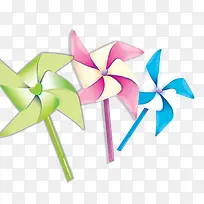 彩色纸风车矢量图-空若网 彩色纸风车矢量图-空若网