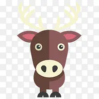 卡通可爱小动物装饰动物头像小牛-空若网 卡通可爱小动物装饰动物头像小牛-空若网