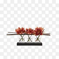 红色多肉植物装饰玻璃花瓶-空若网 红色多肉植物装饰玻璃花瓶-空若网