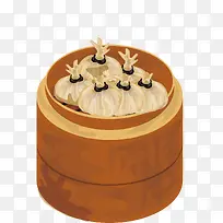 卡通美味汤包矢量元素-空若网 卡通美味汤包矢量元素-空若网