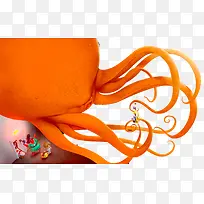 手绘卡通乌贼图案-空若网 手绘卡通乌贼图案-空若网