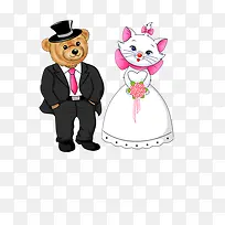 熊先生和猫女士png素材-空若网 熊先生和猫女士png素材-空若网