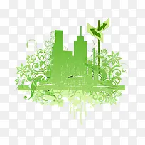低碳城市剪影免抠下载-空若网 低碳城市剪影免抠下载-空若网