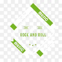 乐器绿色标签矢量图-空若网 乐器绿色标签矢量图-空若网