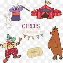 创意马戏团元素矢量素材-空若网 创意马戏团元素矢量素材-空若网