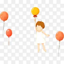 卡通气球与卡通女孩-空若网 卡通气球与卡通女孩-空若网