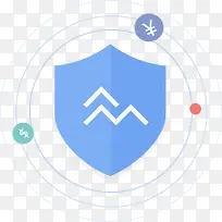 扁平化蓝色股市护盾-空若网 扁平化蓝色股市护盾-空若网