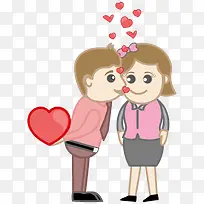 卡通亲吻的男女朋友PSD分层-空若网 卡通亲吻的男女朋友PSD分层-空若网