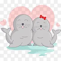 卡通动物情人装饰图案-空若网 卡通动物情人装饰图案-空若网