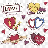 可爱爱情元素贴纸-空若网 可爱爱情元素贴纸-空若网