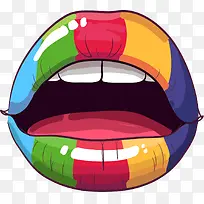 多彩卡通嘴唇-空若网 多彩卡通嘴唇-空若网