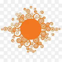 橙色花纹装饰-空若网 橙色花纹装饰-空若网