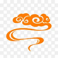 橙色中国风祥云装饰图案-空若网 橙色中国风祥云装饰图案-空若网