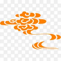 橙色祥云花纹中秋-空若网 橙色祥云花纹中秋-空若网
