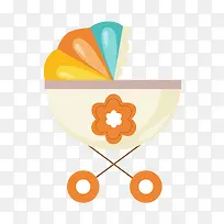 矢量手绘可爱婴儿车-空若网 矢量手绘可爱婴儿车-空若网