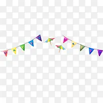 多彩清新彩旗边框纹理-空若网 多彩清新彩旗边框纹理-空若网