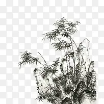 手绘水墨竹林-空若网 手绘水墨竹林-空若网