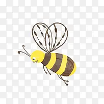 卡通水彩蜜蜂免抠素材-空若网 卡通水彩蜜蜂免抠素材-空若网