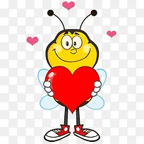 卡通蜜蜂爱心素材-空若网 卡通蜜蜂爱心素材-空若网