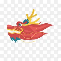 彩色扁平化龙抬头元素-空若网 彩色扁平化龙抬头元素-空若网