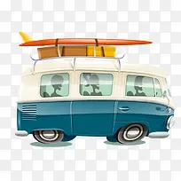 手绘卡通出行的大巴-空若网 手绘卡通出行的大巴-空若网