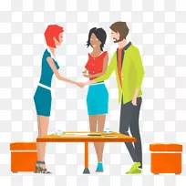 插画-交流握手-空若网 插画-交流握手-空若网